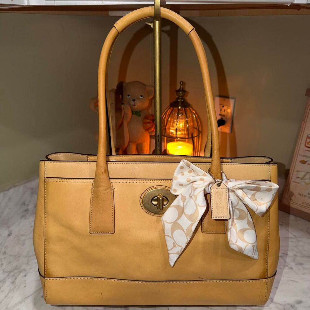 Coach Women's Tan and Yellow Bag